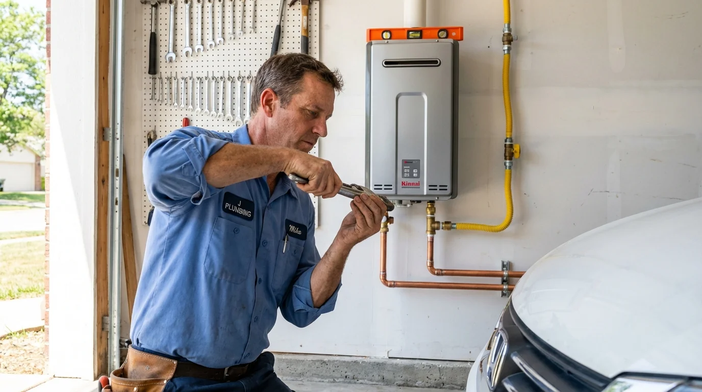 Tankless water heater installation by a Johns Plumbing LLC plumber in Edgard